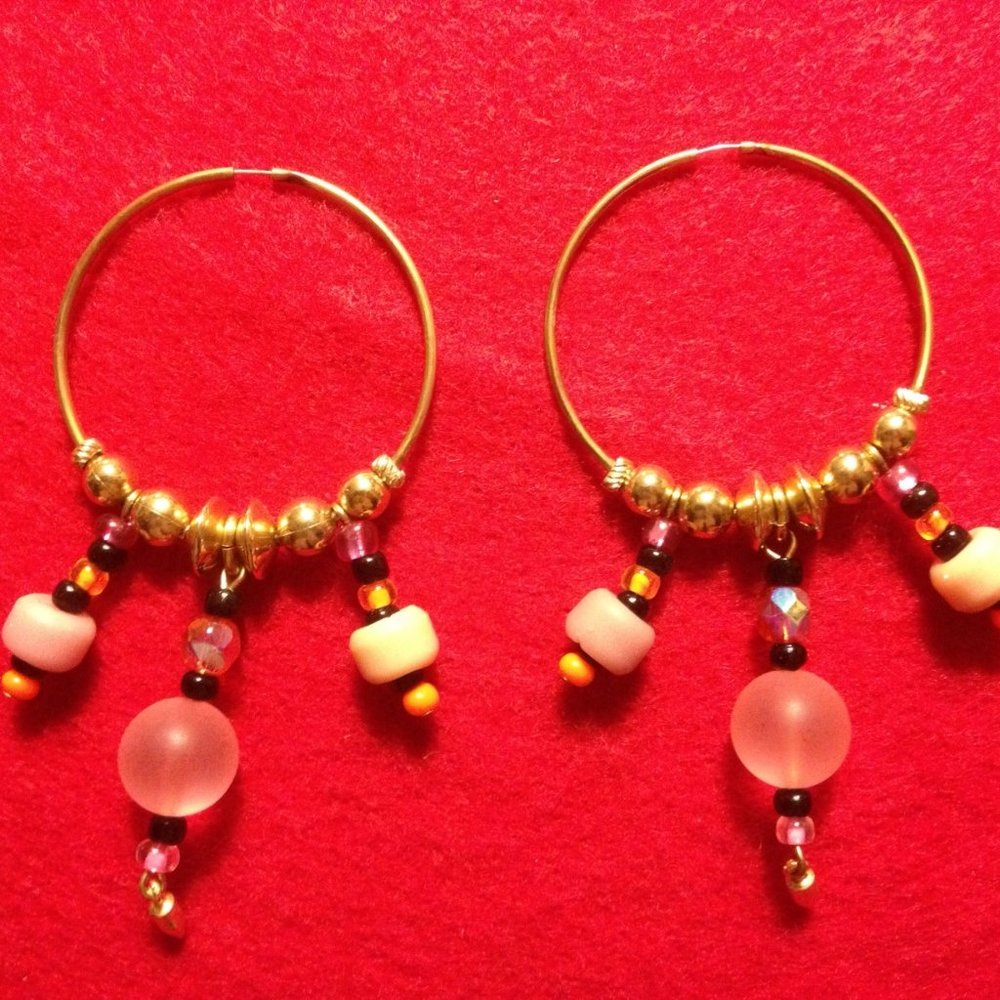 Vintage Costume Pierced Earrings - Lot of 13 Pr Gold Tone, Quartz, Mother Pearl